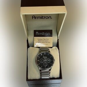 Men’s Armitron Black and Silver Chronograph Watch